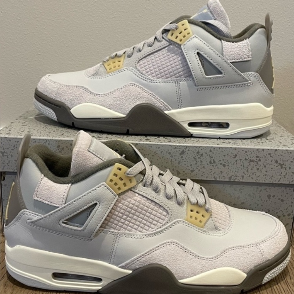 Jordan 4 Photonz   Gray and Cream Sneakers Brand New